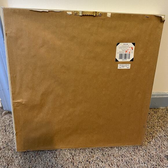 Vintage Abstract Painting ArtPrint Mountain Valley Landscape White Sheep Or Cow - Picture 5 of 6